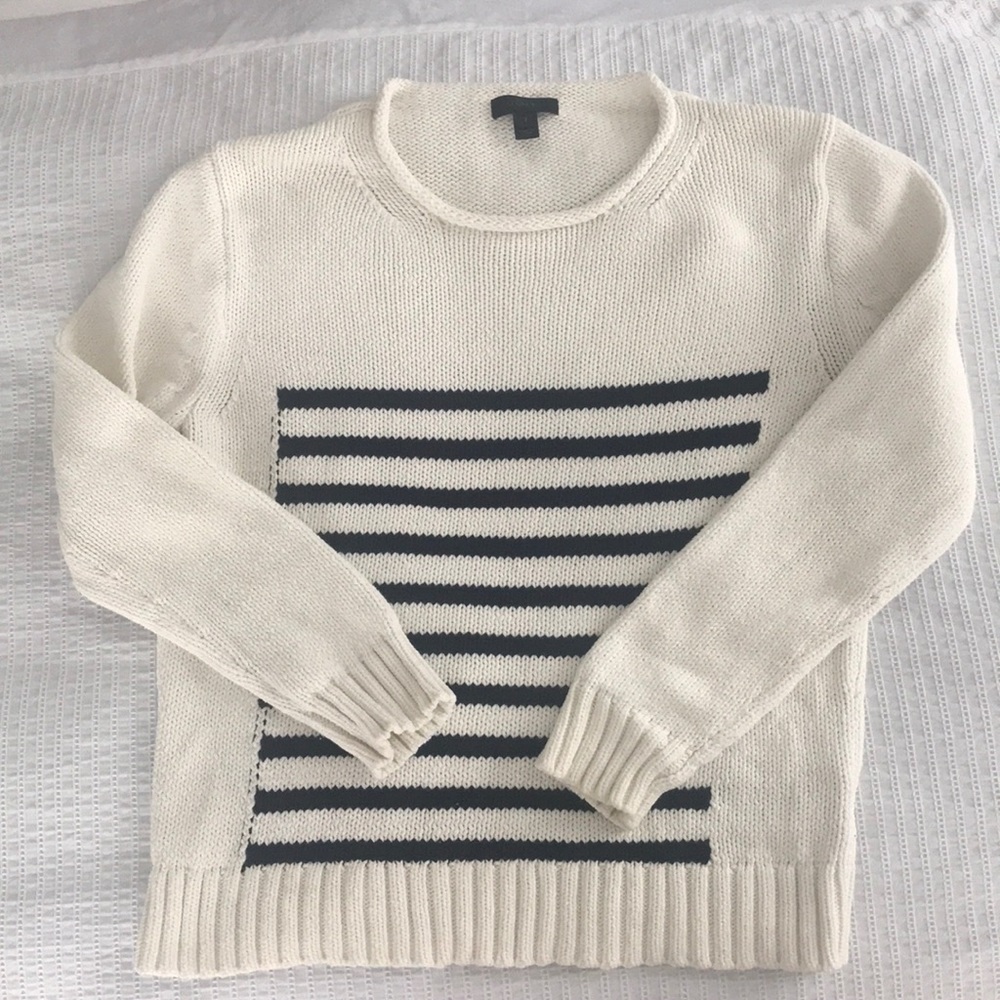 J. Crew roll neck striped sweater